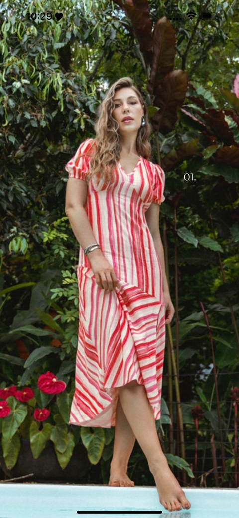 Vestido Viscose - Vermelho 6859