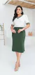 Conjunto Blusa Gola V Manga Bordada e Saia - Verde 4226 na internet