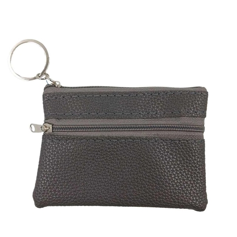 Porta Níquel Moedas C/ Bolso 8x12cm em PVC Interponte - Cinza 6135