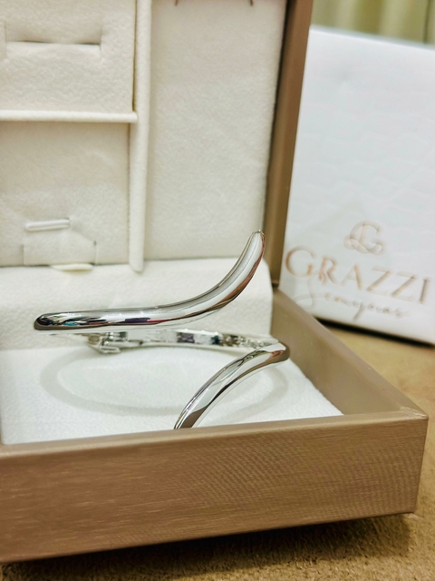 Bracelete Semijoia Prata Gota Encontro Liso - 4307