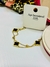 Pulseira Dourada Aço Inoxidável Virgínia Van Cleef Trevo Trevinho Liso Preto - 6711