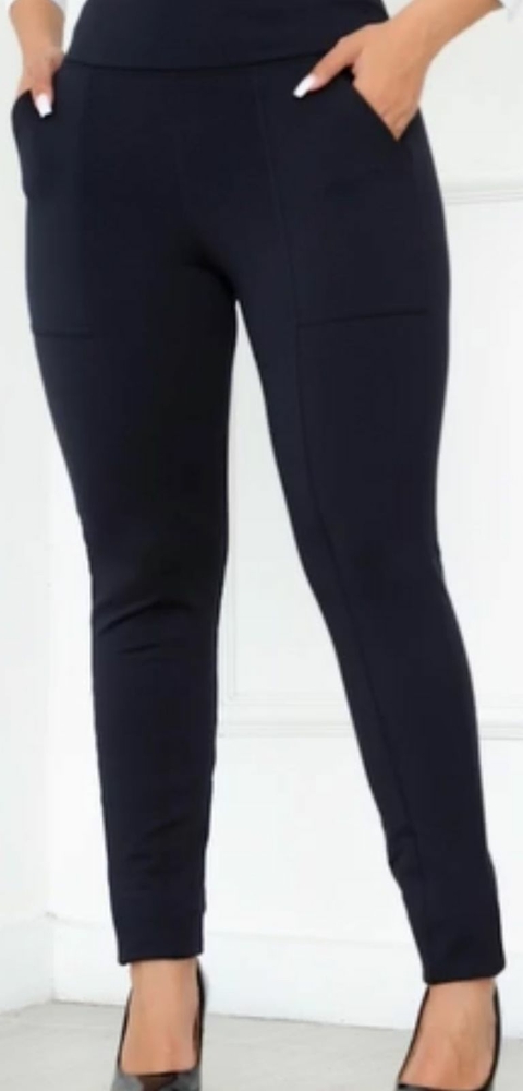Calça Legging Flanelada Lisa com Bolso - Preta