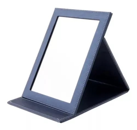 Espelho Dobrável Capa de Courino - Preto