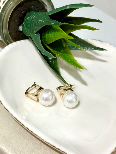 Brinco SemiJoia Dourado Pérola - 6953