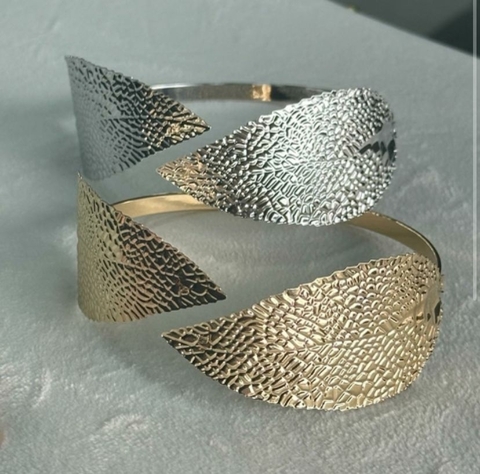 Bracelete Prata Folhas