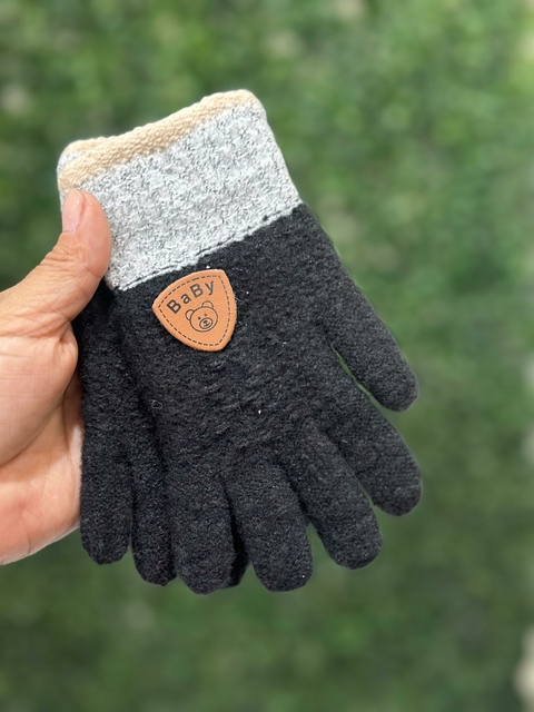 Luva Infantil - Preta e Cinza 6494