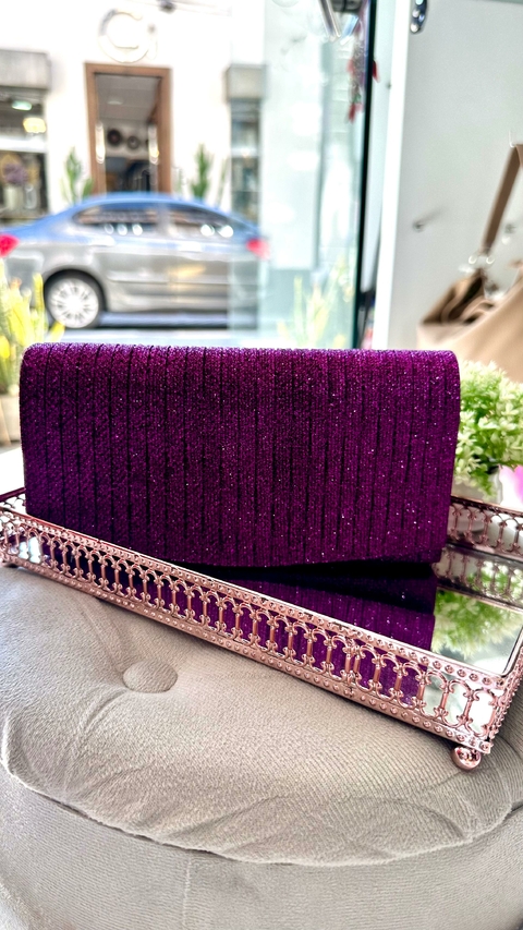 Clutch Bolsa Carteira de Festa - Roxa