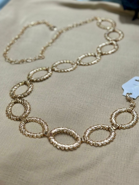 Cinto Metálico Dourado Redondo Torcido - 6335