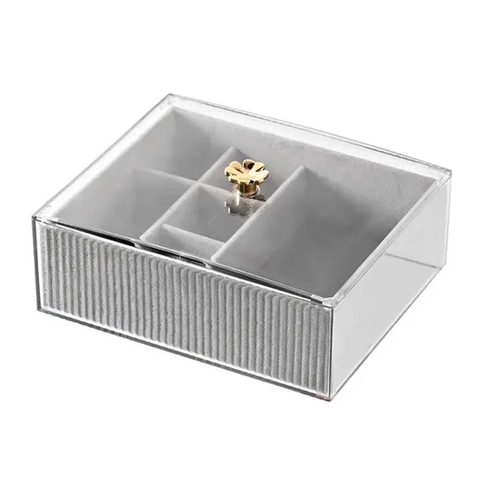 Porta Jóias Veludo Divisões Organizadora Bijuterias