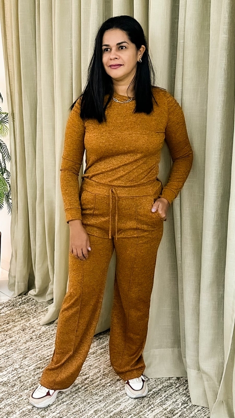 Conjunto de Lanzinha Calça Flare - Ferrugem