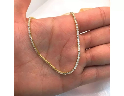 Tornozeleira Dourada Strass - 3855