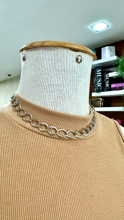Choker Gargantilha Colar Elos Prata