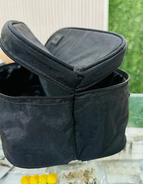 Necesserie Impermeável Grande Duas Partes Preta