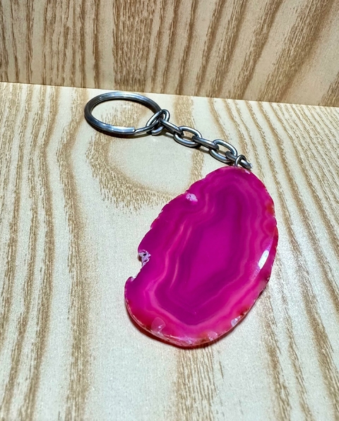 Chaveiro Cristal Ágata Rosa 001