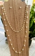 Conjunto Brinco Pérola e Colar Duplo Dourado Pérolas