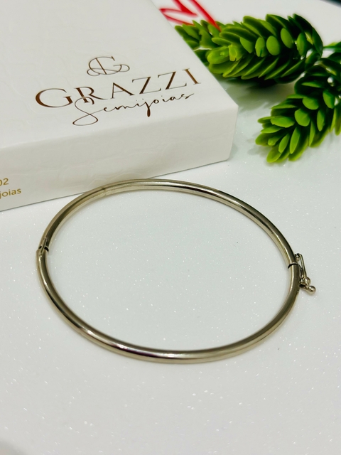 Bracelete SemiJoia Ródio Negro Liso