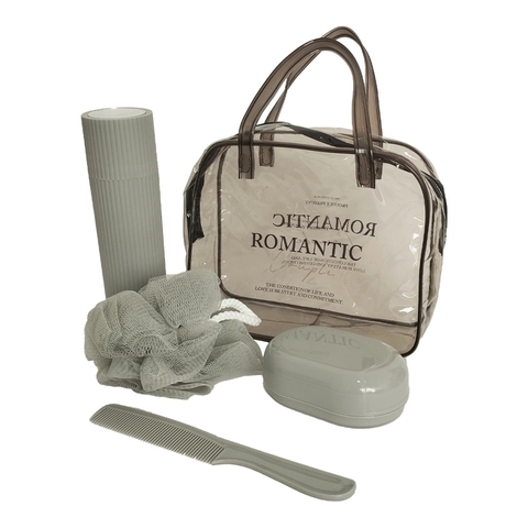 Kit Viagem Viajar é Viver Porta Cosmético - Cinza