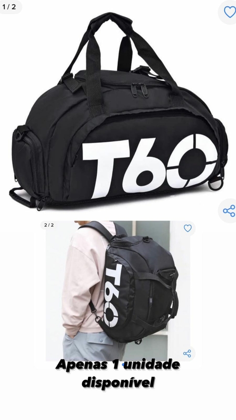 Bolsa Academia Mala T60 Preta