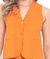 COLETE LINHO WASHED COM BOLSO FALSO - Laranja 5722 - comprar online