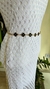 Cinto Metálico Dourado Trevos Preto e Branco - 5941 - comprar online