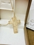 Colar SemiJoia Dourado Crucifixo Letras - 4291