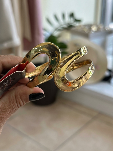 Bracelete Semijoia Dourado Vazado Encontro - 4299