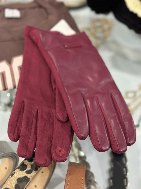 Luva Couro Lisa - Vermelha 6653