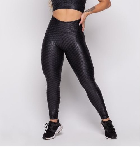 Calça Legging Cirrê 3D - Preta