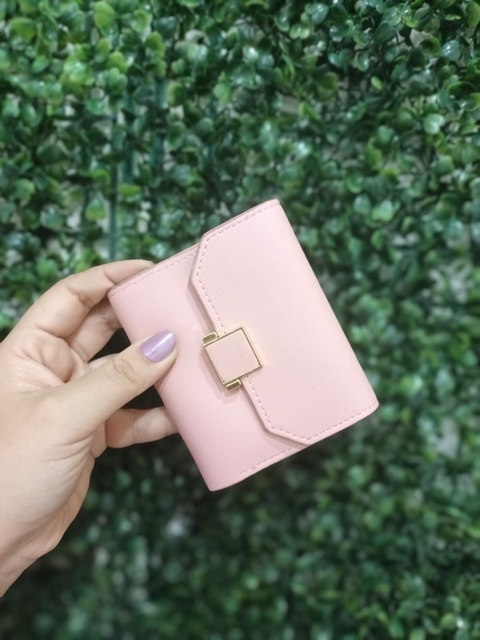 Carteira Fivela Quadrada Rosa