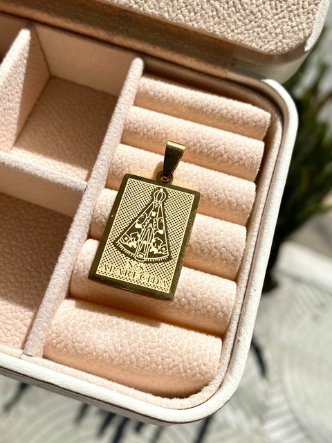 Pingente Aço Inoxidável Dourado Nossa Senhora Aparecida - 3811