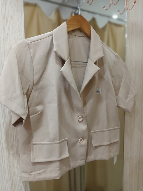 Blusa Cropped Colete - Nude