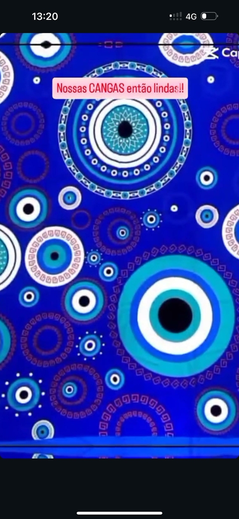 Canga de Praia Estampada - Olho Grego Azul 4571