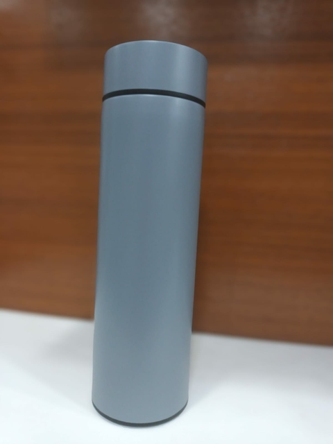 Garrafa Térmica Rosca Temperatura Tampa Cinza