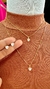 Conjunto Brinco com Colar Folheado Dourado Ponto de Luz Coração
