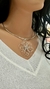 Choker Colar Prata Flor Fina
