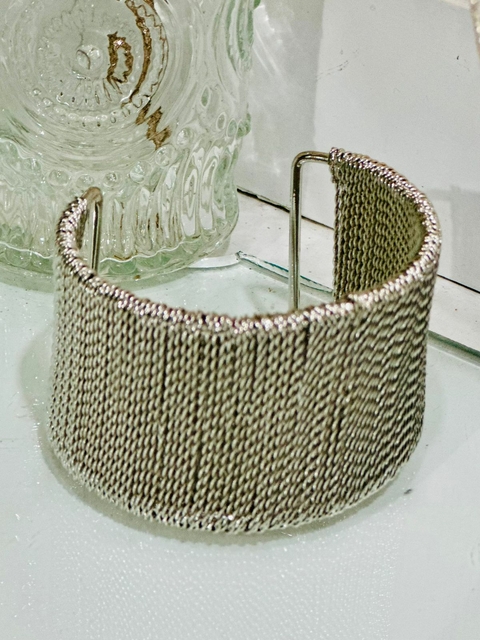 Bracelete Prata Aro Linhas