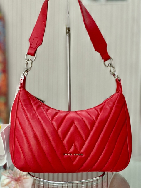 Bolsa Couro Ecológico David Jones Vermelha 0003