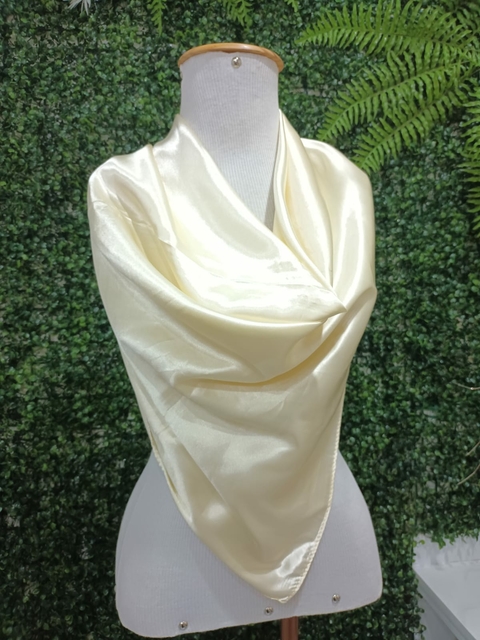 Lenço Acetinado Liso Creme