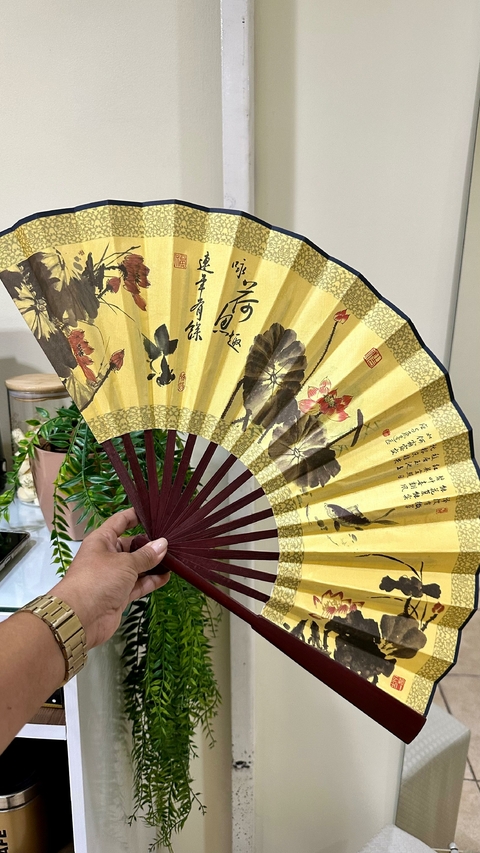 Leque Madeira Amarelo - 5093