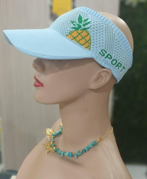 Viseira Tecido Sport Abacaxi Azul