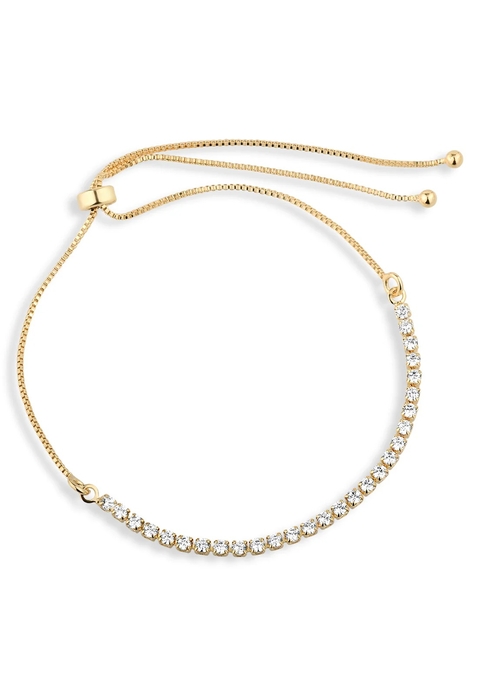 Pulseira SemiJoia Dourado Gravatinha Cristal - 5821