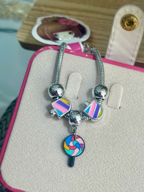 Pulseira Inspiração Pandora Pirulito - 6685