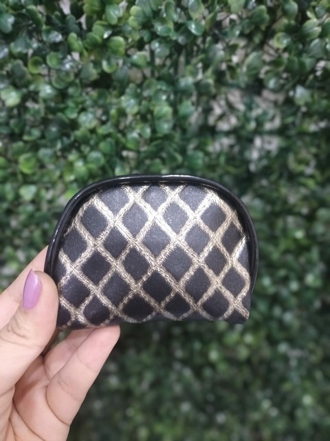 Porta Moedas Preto e Dourado