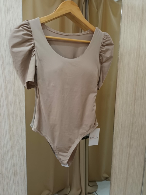 Body Poliamida Manga Princesa - Nude