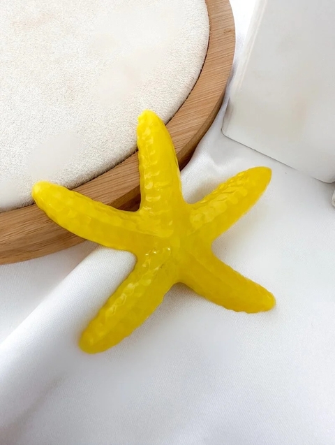 Presilha Acrílica Estrela do Mar Amarela- 3981