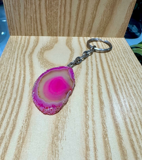 Chaveiro Pedra Ágata Rosa 002