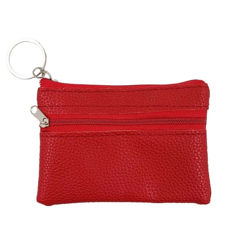 Porta Níquel Moedas C/ Bolso 8x12cm em PVC Interponte - Vermelho