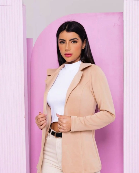 Blazer Neoprene Aberto - Nude