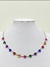 Colar Choker Prata Cristal Corações Coloridos - 5056