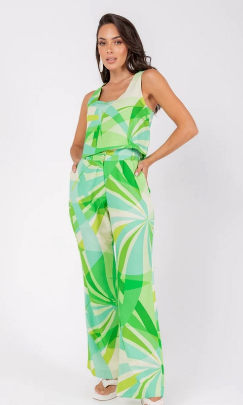 Conjunto Calça Cropped - Verde